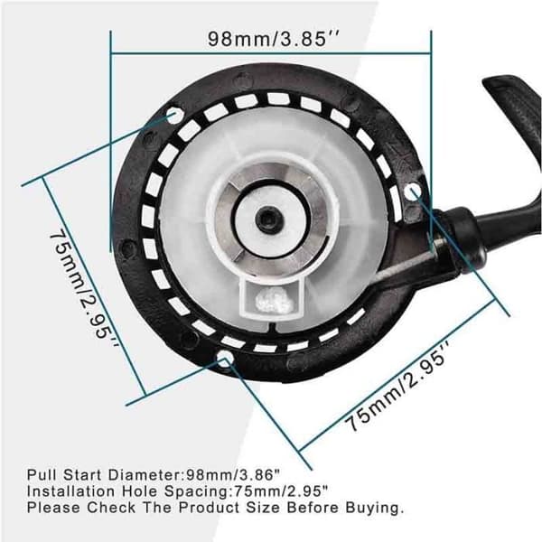 Rekylstarter Aluminiumspærre Sort til 49cc 47cc Pocket Bike