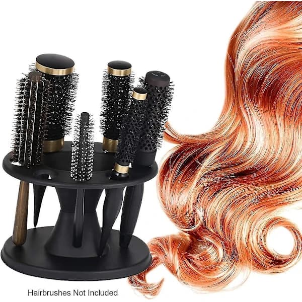 Storage Rack for Combs, Round Hair Tool Holder, Salon Brush, Scissors, Flat Iron, Curling Iron, Accessory Holder for Combs A