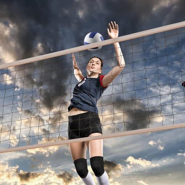 Volleyball Knæbeskyttere Bløde Åndbare Knæbeskyttere til Mænd Kvinder Børn Løb Cykling Træning Medium Sort