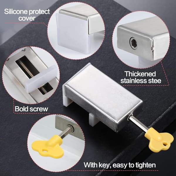 Sliding Window Stopper, Sliding Window Lock with Adjustable Key, for Child and Baby Safety (1 Piece)