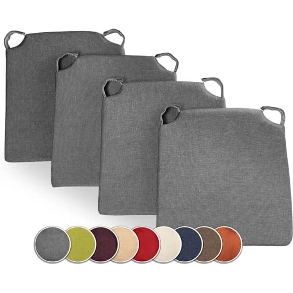 4-pack trapeze-shaped chair cushions with removable cover and comfortable seat pad