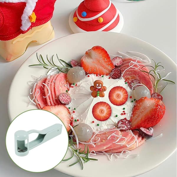 Fruit and vegetable slicer for grapes, cherries, tomatoes, and strawberries – Serrated stainless steel