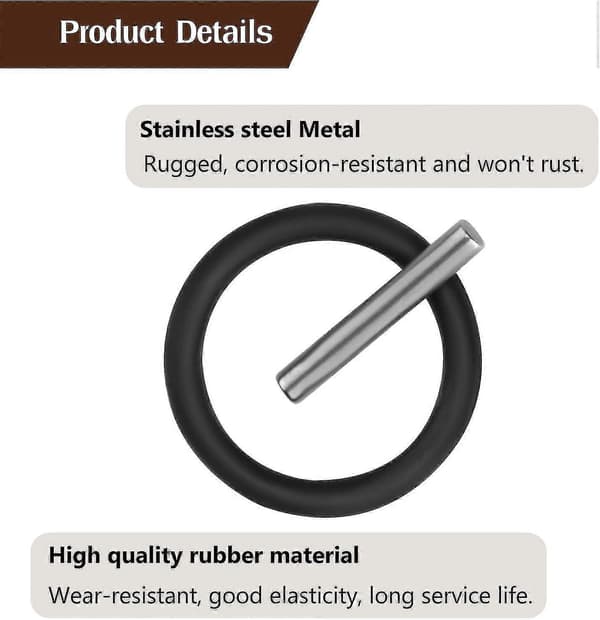 30 stk. Erstatningsstifter og O-ringe, 4 mm O-ring og 3x25 mm Stift til 1/2\" Slagnøgle-top til Stilladsarbejde (15 par)