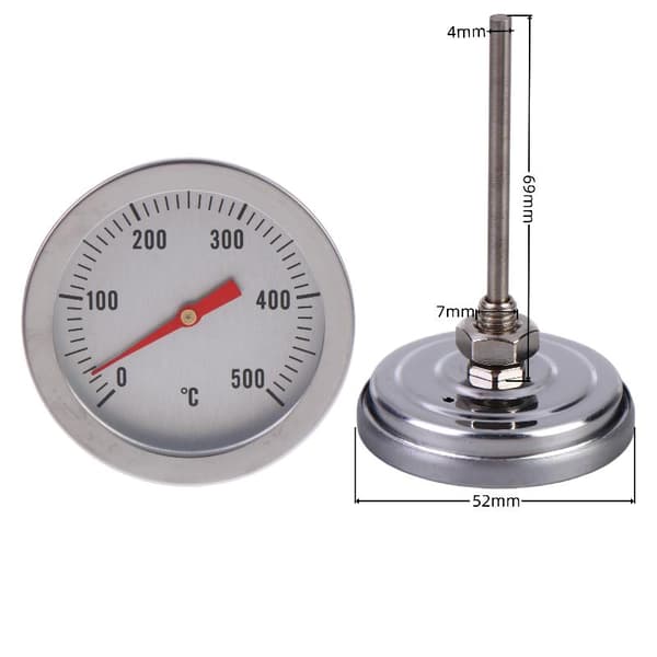 1 stk BBQ Ovn Termometer i Rustfrit Stål Bimetallisk 0-500°C