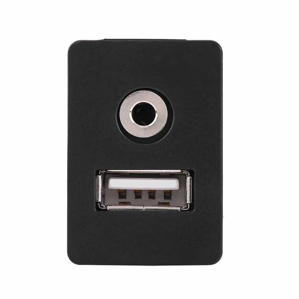 Bil Båt Dash Flush USB-port 3,5 mm AUX Jack Forlengelseskabel Monteringspanel