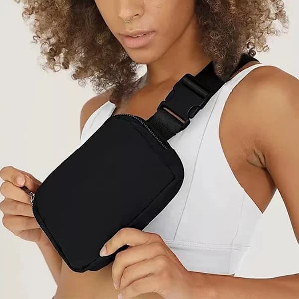 Fanny Bæltetaske Taljetaske Crossbody-tasker Bumbag til løb sort sort