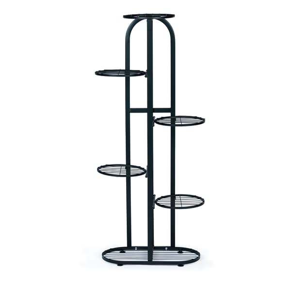 ModernHome Blomsterstativ i Metal 6 Niveauer Sort