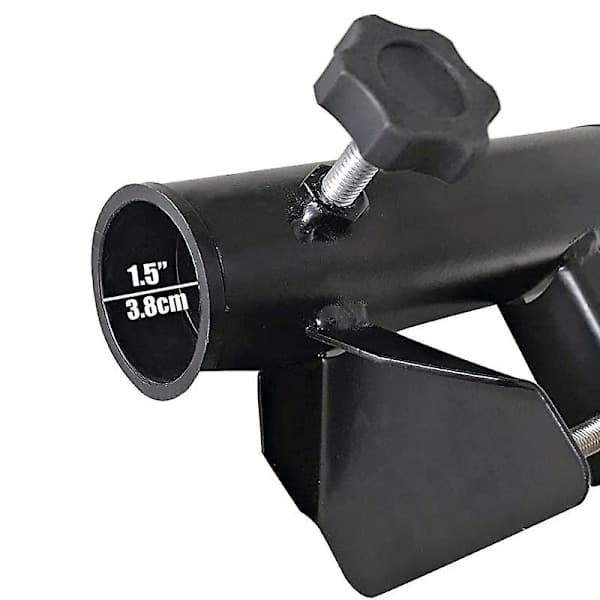 Balkonparasolholder i stål, 16x3,8 cm, sort, til altangelænder
