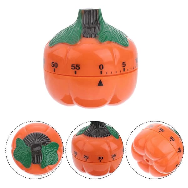 Græskar Design Mekanisk Timer Køkkentimer Husholdningsmadlavning Tidsstyring Bagepåmindelse Madlavningsnedtællingstimer (Orange)