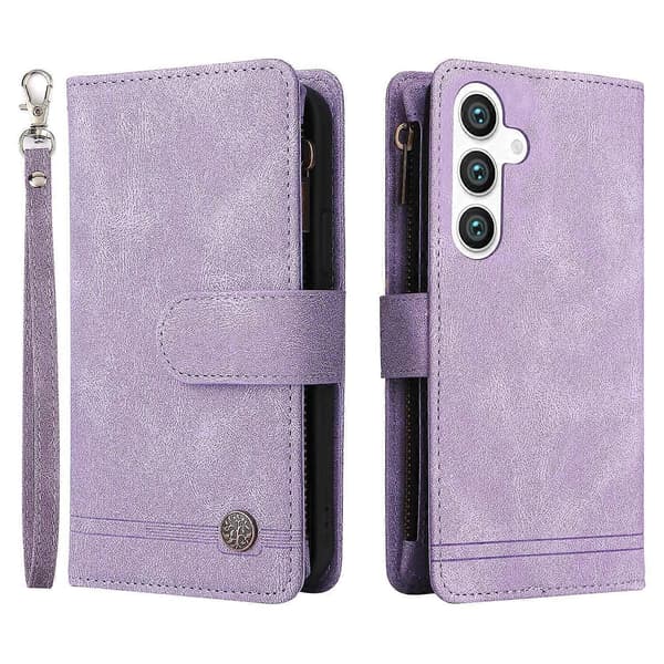 For Compatible Samsung Galaxy S24+ Case Multi Card Holder Zipper Phone Case Multicolor Style B Multicolor Style B