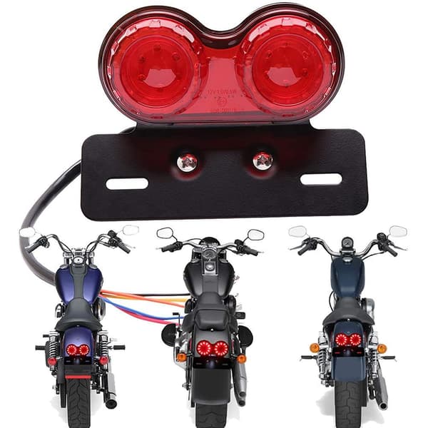 LED motorcykel baglygte med blinklys og nummerpladelys