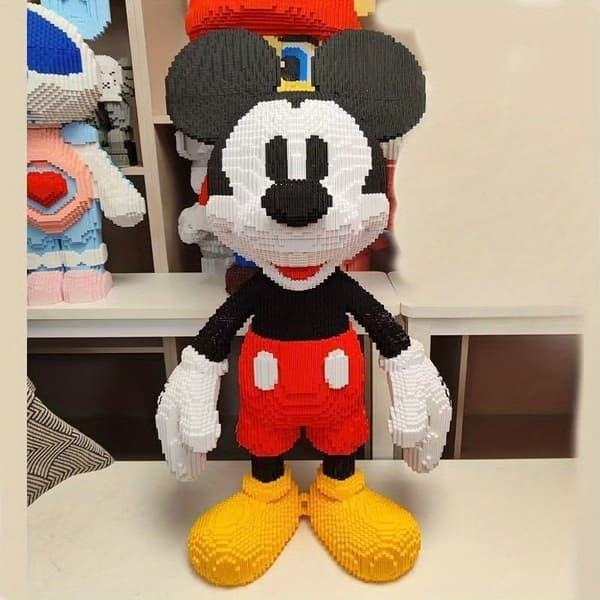 5400 st. Stora Mickey Mouse-byggklossar, massiv DIY-montering, ikoniska Mickey-öron & figur