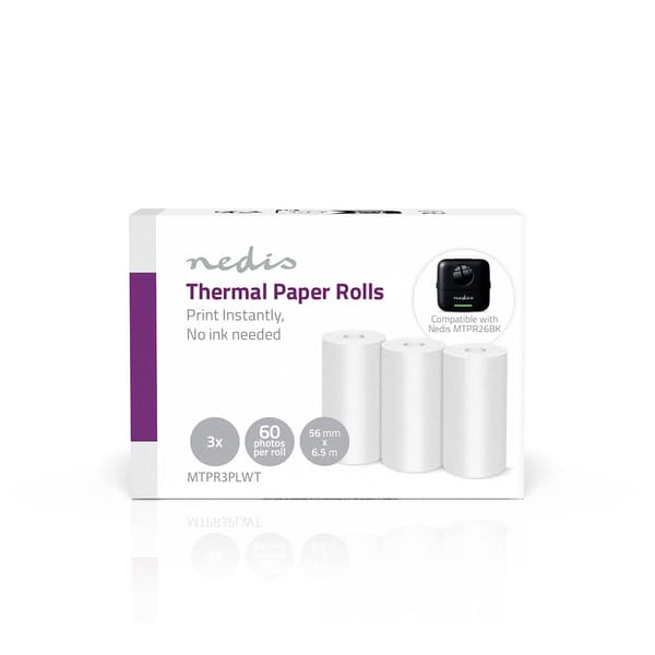 Termopappersrullar, 56 mm x 6,5 m, 3-pack