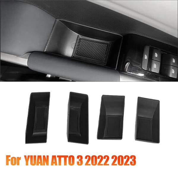 1 sett bilinteriør dør armlene oppbevaringsboks håndtak deksel for YUAN plus EV ATTO 3 2022