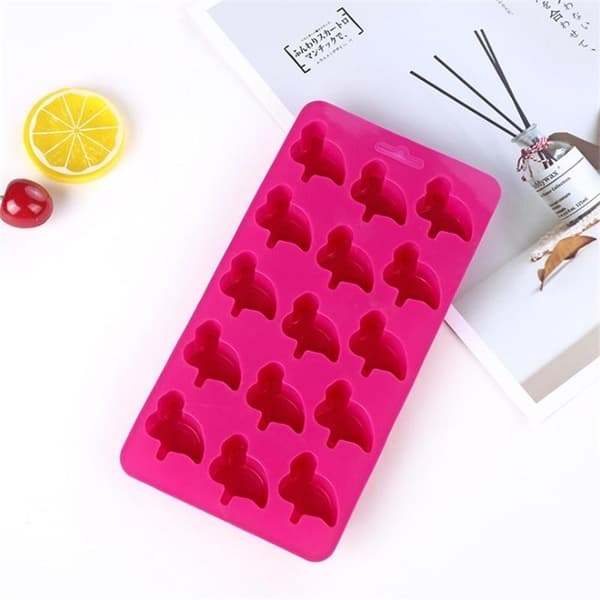 Flamingo 15 stk Silikoneform Pralineform Isform Rosa pink