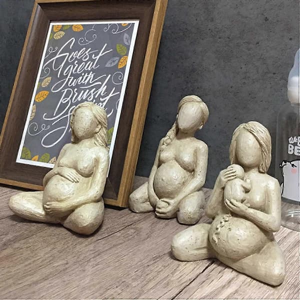 Fødende kvinde skulptur harpiks håndværk ornament moder fødselsstatue, stor moderstatue Coll