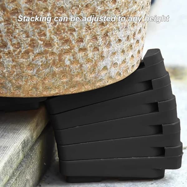 40-pack Plant Pot Feet for Outdoor Pots, Triangular Plastic Pot Risers for Drainage and Airflow, Black