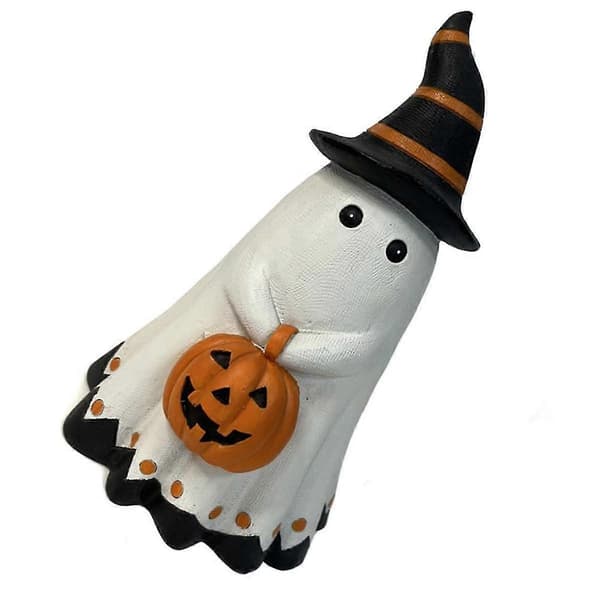 Halloween Spøgelse Græskar Figur Skrivebord Mini Søde Spøgelsespynt Farverigt Spøgelse Holder Græskar