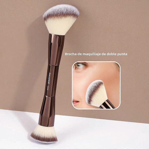 MAANGE Double Contour Brush with Dense and Soft Bristles for Makeup Setting Powder Blush Face Cosmetic Tools