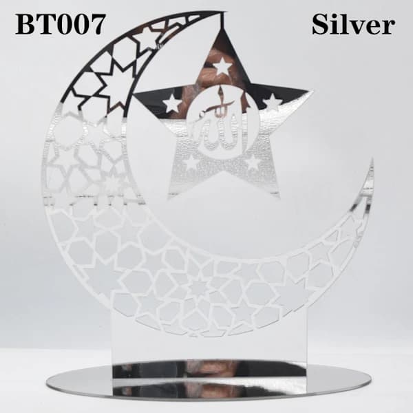 Eid Mubarak Dekoration Ramadan Ornament SILVER BT007 BT007