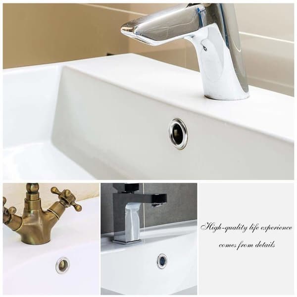Sink Overflow Ring - AIMOONSA - 6-pack - Chrome - ABS - Easy to Install