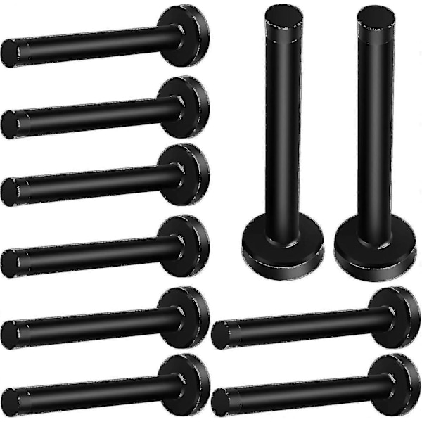 Dørstopper, 15 cm lang dørstopper, veggmontert, kraftig solid svart dørstopper børstet rustfritt stål med myk gummiknott - Perfekt black 5 Inch*10