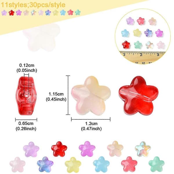 30 pcs Electroplated Glass Beads Craft Beads