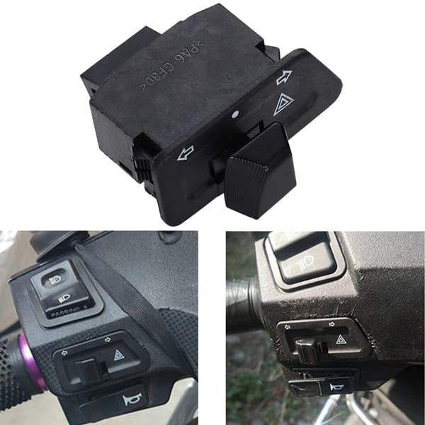 2 st Motorcykel Blinkerswitch med Varningsljusbrytare, Dubbel-FY-
