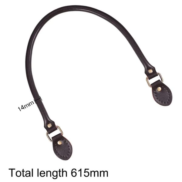 Lærhåndtakstropper, for veskestropper som erstatningstilbehør, 610 x 145 mm (svart)