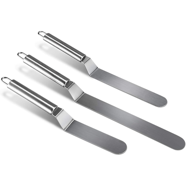 Offset spatlar, flexibla blad i rostfritt stål: Professionellt verktyg för felfri glasering och dekorering, ergonomiskt handtag i rostfritt stål säkerställer
