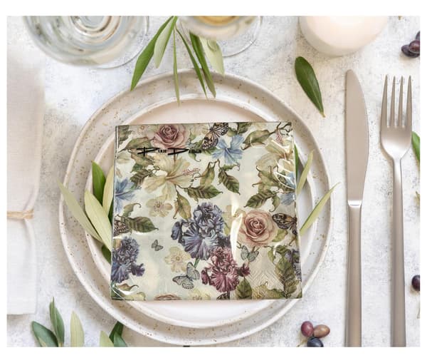 Servietter Blomsterfugl 33x33cm 20-pakning multifärg multicolor