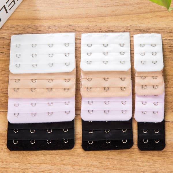 BH-förlängare 2/3/4 hakar, mjuk förlängning - 12-pack (svart, vit, beige, rosa)