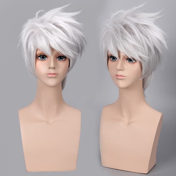 Anime peruk Kakashi cosplay silvergrå kort hår