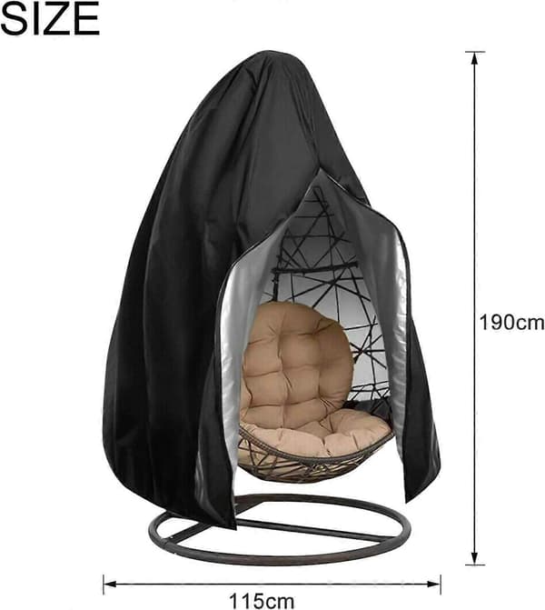 Riippuvan munatuolin suojus ulkokäyttöön, 115*90cm Vedenpitävä Tuulenpitävä Pölytiivis Munakeinutuolin suojus