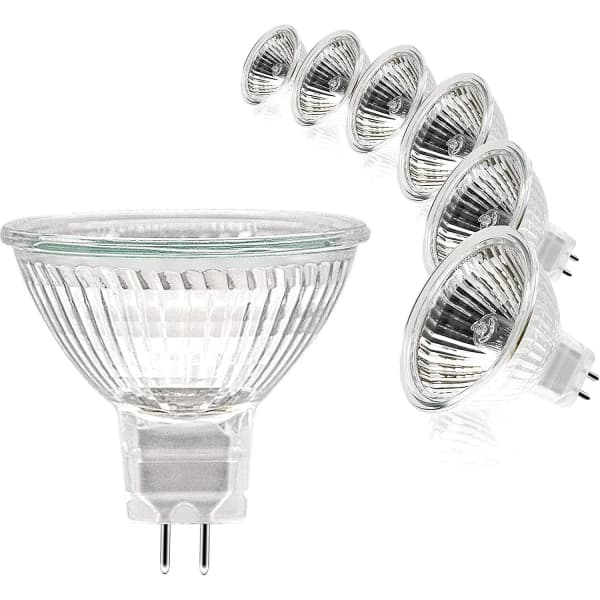 MR16 Spotlight Bulb, 12V 20W Light Bulb, GU5.3 Dimmable MR16 Light Bulb, 2-Pin Halogen Bulb Warm White 2700k 6-Pack