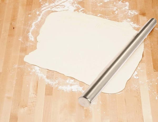 Gourmet Baking Essential, Stainless Steel Rolling Pin, Kid-Friendly for Clay & Play-Doh, Freezable Baking Rolling Pin Keeps Dough Cold, 3.8 cm Diameter