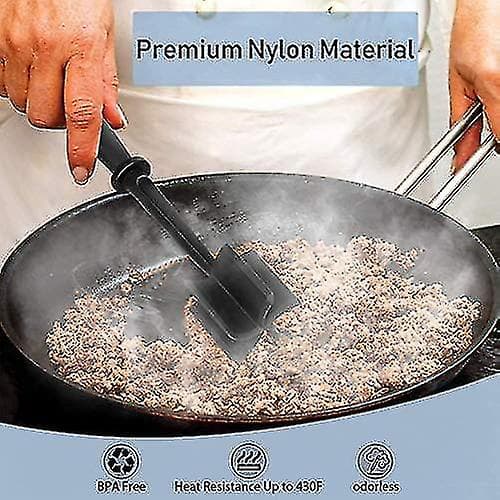2-pack köttkvarn, 5 böjda blad köttfärsmosare, värmebeständig köttmosare