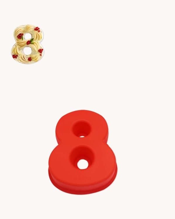 Numero 8 Numerokakku Numeromuotti Röd red