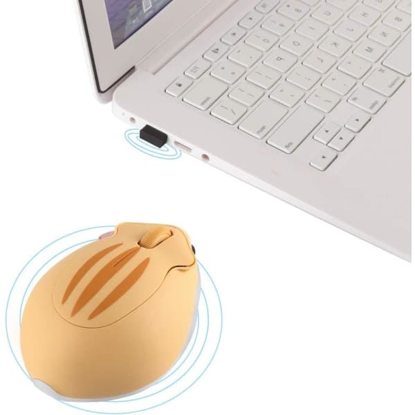 Trådlös Hamsterformad Datormus 1200 DPI Tystare USB-mus för PC Laptop Notebook (Gul)