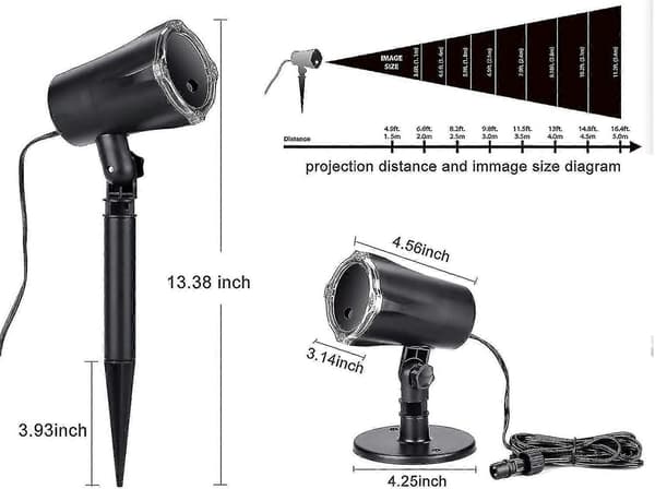 Christmas Projector for Outdoor Use, 3D Rotating LED Projector Waterproof Christmas Lighting Pattern F
