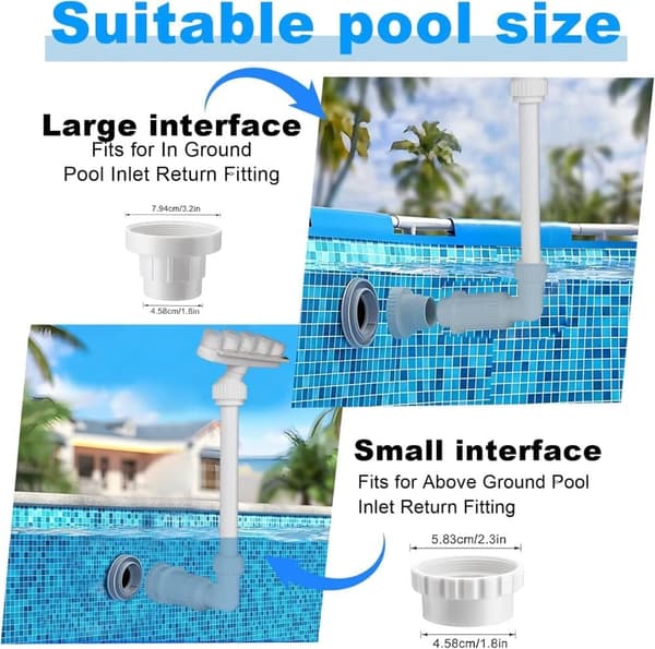 Solfontæne med 7 farveskiftende LED-lys til pools - Poolfontæne Vandfald til afslapning og nedkøling