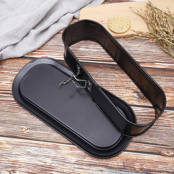 Sort rustfrit stål Springform Pan Non-Stick Belægning, 31,5 * 12,5 * 8,5 cm holder maden frisk og til opbevaring
