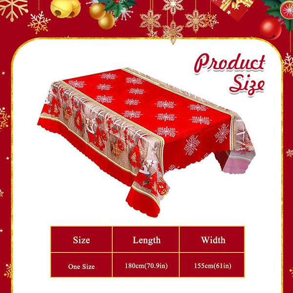 1 stk julerød dug, rektangulær juledug