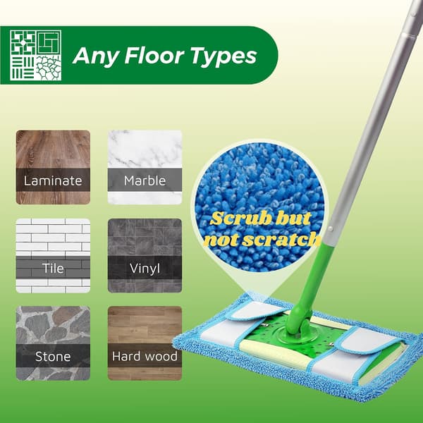 Återanvändbar Mikrofiber Moppdyna påfyllning för Swiffer Sweeper Mop 12,5''