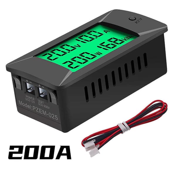 DC 0-300V 300A LCD Digital Voltmeter Amperemeter Spenning Amp Effekt Panel Meter Sett 200A 200A