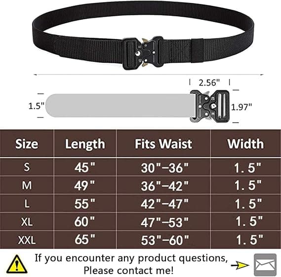 Taktisk belte, militærstil, hurtigspenne, metallspenne, nylon, 1,5\"