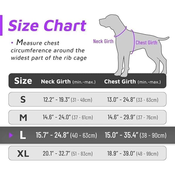 Purple, Large, Dog Harness, Adjustable Reflective No-Pull Dog Harness, Easy On, with Control Handle, Breathable Dog Harness, Durable, Harness