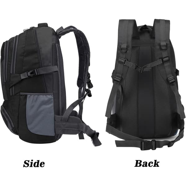 60L Waterproof Hiking Backpack Lightweight Camping Backpack Men Women Durable Daypack (Black, 60L)