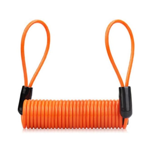 130CM Motorcycle Bike Security Disc Brake Lock Anti-theft Security Reminder Cable Bicycle Spring (Orange)