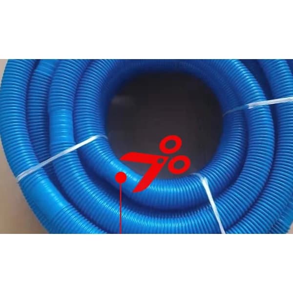 【xj】Forlengelsesslange for vask - 20m klipp til størrelse, 32mm diameter, blå, 1 stk
